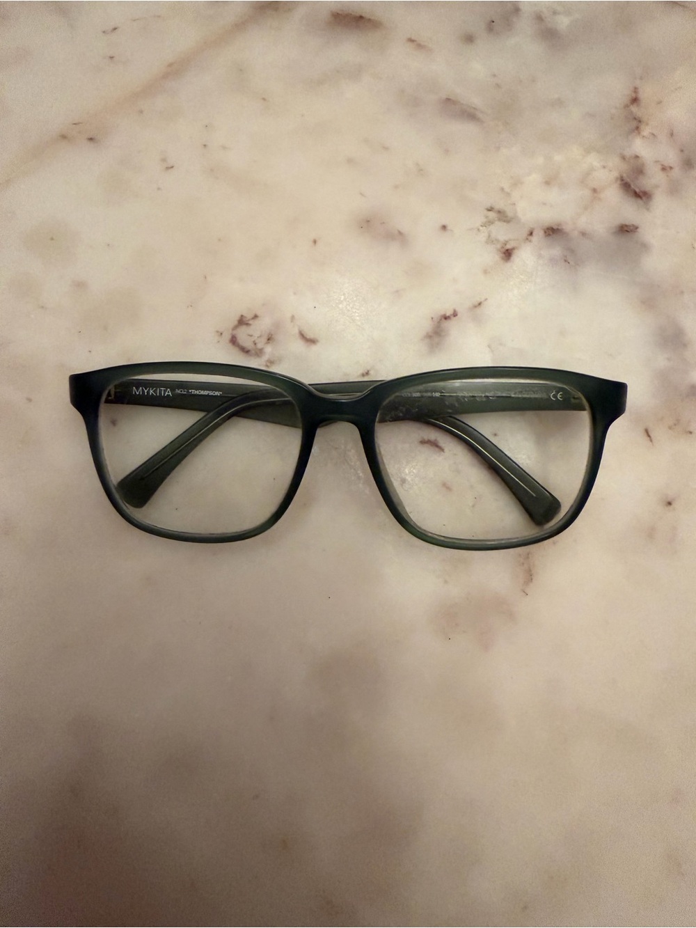 MYKITA UNISEX Translucent Green Rectangle Glasses Thompson COL305 54-17-140